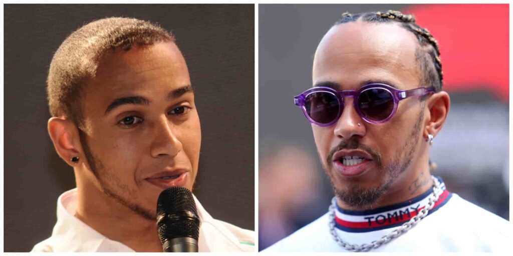 Lewis Hamilton hair before and after