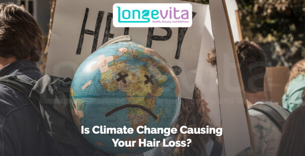 protest scene with globe showing sad face and placards questioning climate change