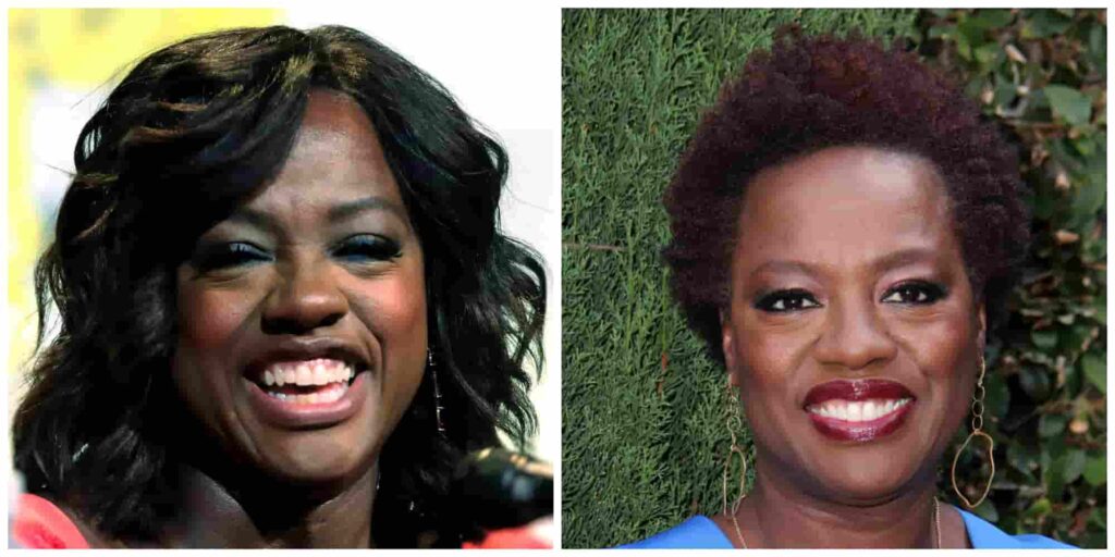 Viola Davis with long and short hair