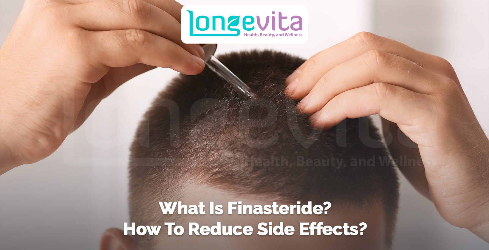 close-up of a person applying topical treatment on scalp with a dropper