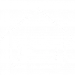 white icon of a house with a bed symbol representing accommodation service