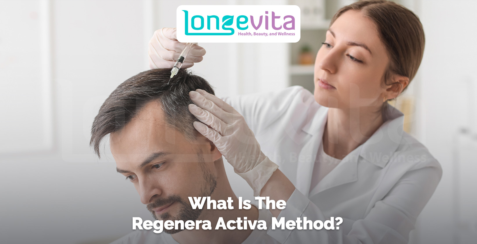 doctor injecting Regenera Activa treatment into man’s scalp