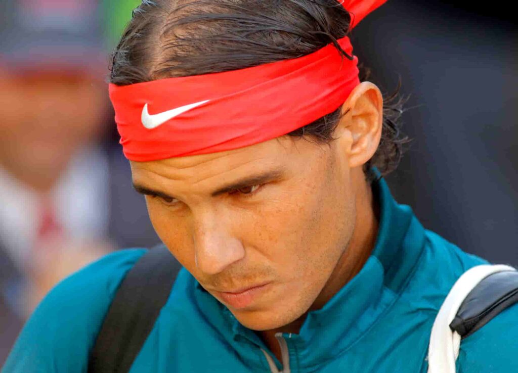 Rafael Nadal thinning part line in 2013