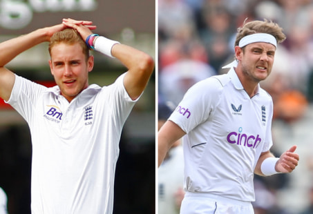 Stuart Broad's hair before and after
